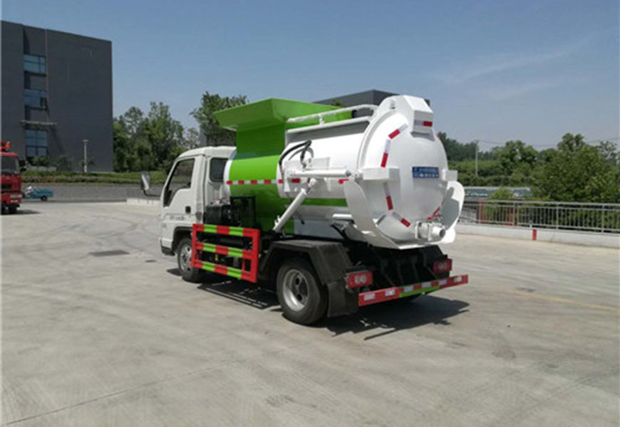 福田小卡之星3藍(lán)牌餐廚垃圾車(chē)(圓罐)